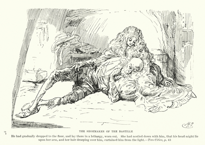Illustration for A Tale of Two Cities by Charles Dickens (litho)