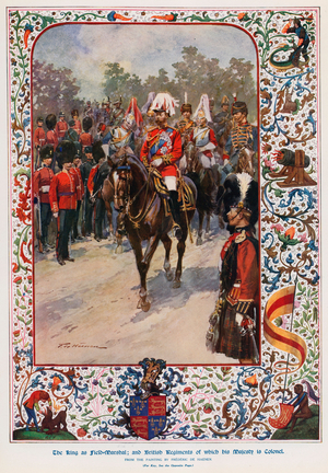 King George V, as Field Marshall, the British Regiments of which his Majesty is Colonel (colour litho)