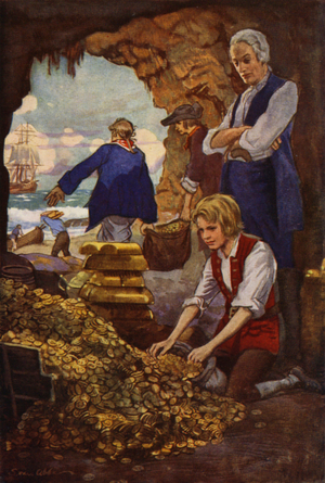 Illustration for Treasure Island by Robert Louis Stevenson (colour litho)