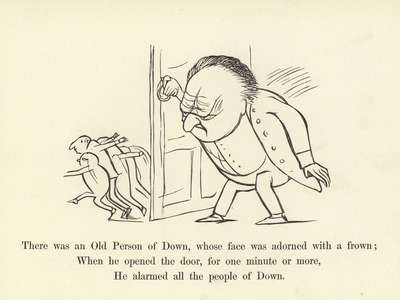 There was an Old Person of Down, whose face was adorned with a frown (litho)