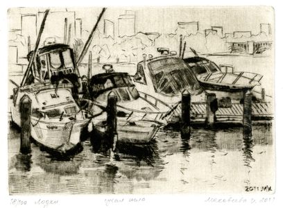 Boats, 2011 (drypoint)
