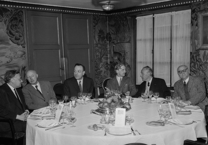 Lunch for the members of the Academie Goncourt, 1960  (b/w photo)