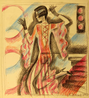 In the Theater, 2003 (colour pencil on paper)