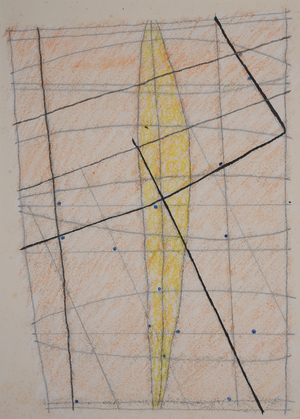 stick chart 3, 2014 (aquarelle crayon)