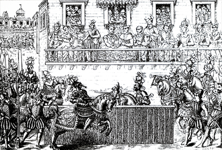 The fatal wounding of King Henry II of France.