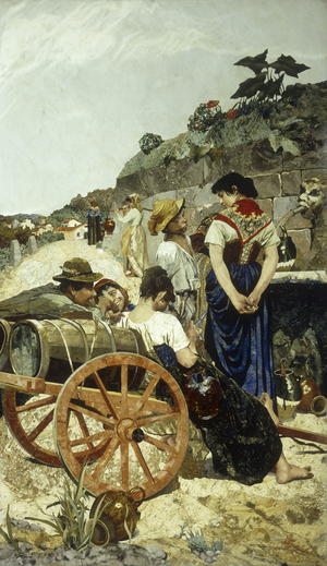 An Italian Market Scene (mosaic)