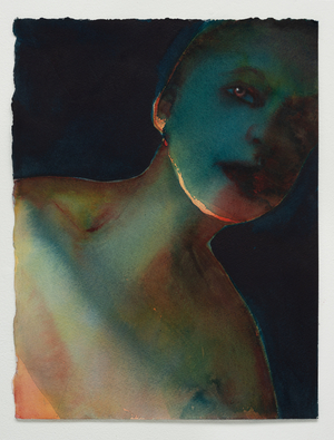 Teal Head, 2023 (w/c on arches)