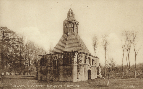 Glastonbury Abbey, The Abbot's Kitchen (b/w photo)