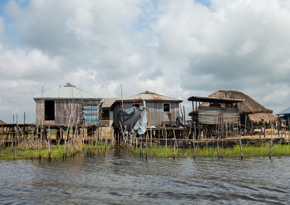 Benin, Ganvié, stilt house on lake nokoue, 2015 (photo)