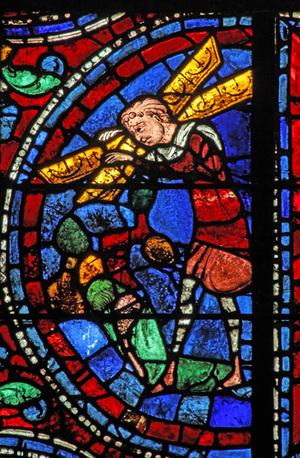 Samson carrying the Gates of Gaza (w37) (stained glass)