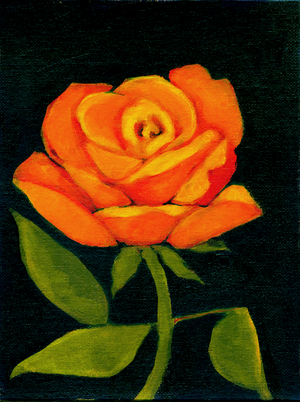 Orange Rose, 2016 (oil on canvas)