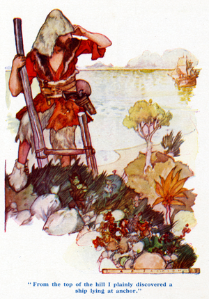Illustration for Robinson Crusoe by Daniel Defoe, c.1920 (print)