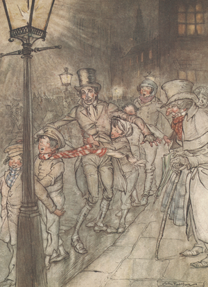 'Down a Slide at Cornhill', 1915 (colour litho)