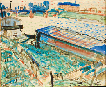 The Chatou Bridge; Le Pont de Chatou,  (w/c on paper)