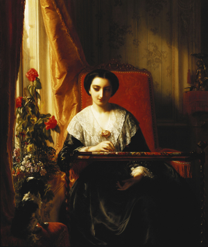 Embroiderer; La Brodeuse, 1855 (oil on panel)