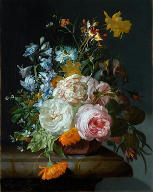 Flowers in a Terracotta Vase, 1723 (oil on canvas)