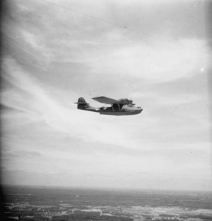 Photo collection Service for army contacts Indonesia. Aerial photo catalina flight (Consolidated Pby-5a Catalina ). April 1947. Indonesia, Dutch East Indies (b/w photo)