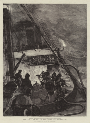 The Fire on Board the "City of Richmond" (engraving)