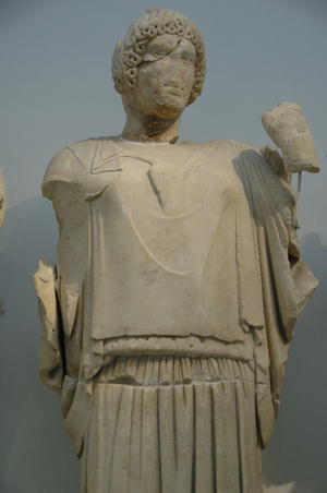 Hippodamia. Decoration of the Temple of Zeus in the Sanctuary of Olympia. Greece.