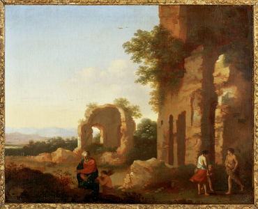 The departure of Abraham and Isaac (painting on wood)