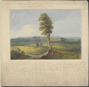 'A topographicall & picturesque view of the ground on which the memorable battle of Waterloo was fought on ye 18th of June 1815'.