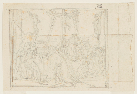 The Crucifixion: study for the 32nd plate of the print series Darstellungen aus den Evangelien, c.1840 (graphite)