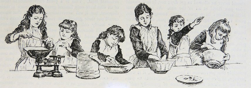 Girls at a London Boarding School, 1891 (engraving)