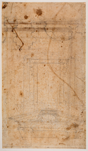Wall tomb and partial church plan, 1560 (drawing)