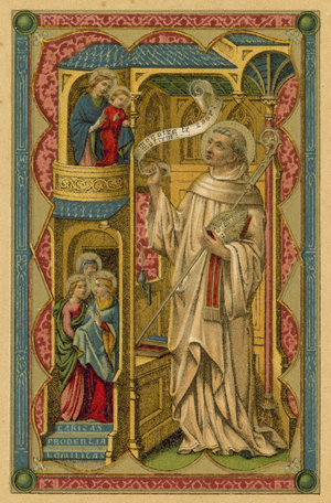 S Bernardus Abbas Claravallis (colour litho)