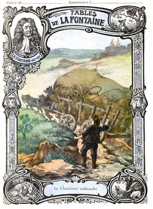 The carter in the mud, late 19th century (illustration)