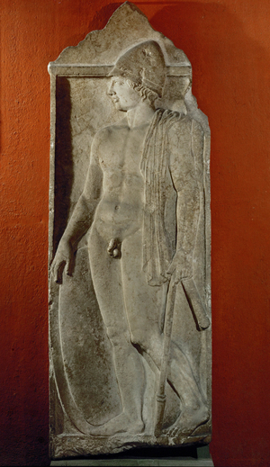 Young warrior. Bas-relief from Pella, Macedonia (relief)
