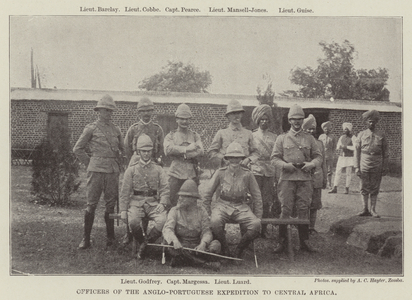 Officers of the Anglo-Portuguese Expedition to Central Africa (b/w photo)