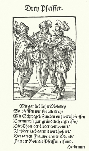 Three Wind Musicians (engraving)