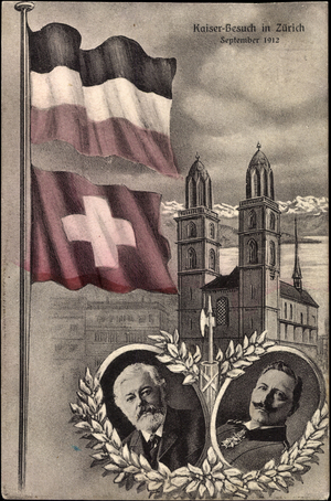 Ak Zürich, Kaiser Wilhelm II of Prussia, visit September 1912 (b/w photo)