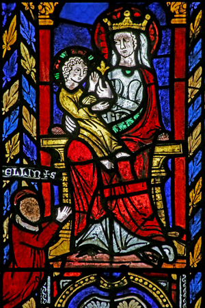 Window depicting Virgin and Child (stained glass)