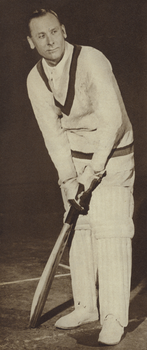 Jack Hobbs, Surrey and England cricketer who, in 1925, broke W G Grace's record for the most centuries scored in first class cricket (b/w photo)