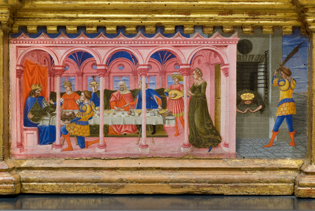 Feast of Herod, detail of the Polyptych of Santa Giuliana, 1438 (tempera on panel)