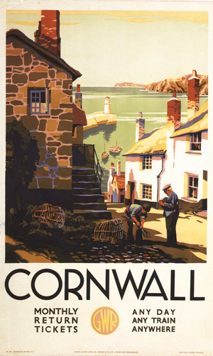holidays Cornwall rail, 1950s (poster)
