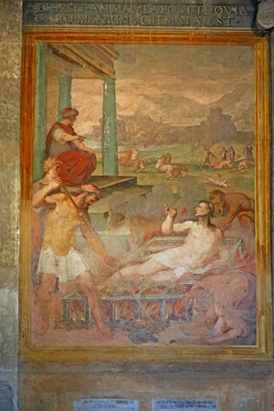 Martyrdom, possibly of St Lawrence (fresco)