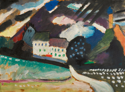 Murnau - Castle and Church II, 1909 (oil on board)