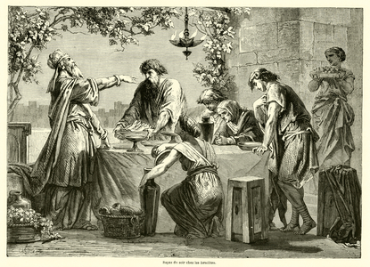 Repas du soir chez les Israelites (engraving)