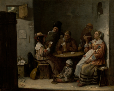 Card Players, c.1645 (oil on panel)