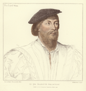 Thomas Vaux, 2nd Baron Vaux of Harrowden (aquatint)