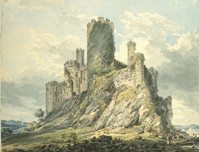 Conway Castle, c.1793 (watercolour, touched with the reed pen, over indications in graphite)
