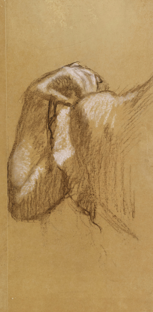 Study of an Arm, c.1895-90 (brown and white pastel on brownish tracing paper)