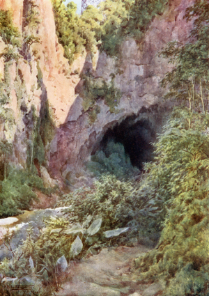 The Goekteik Gorge (colour litho)