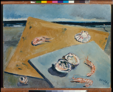 Marine still life with scampi, 1926 (oil on paper)