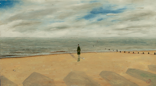 The Beach Hut Shadows, 2017 (oil on panel)