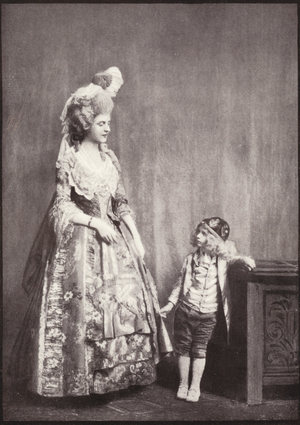 A mother and child, 1750-80 (b/w photo)