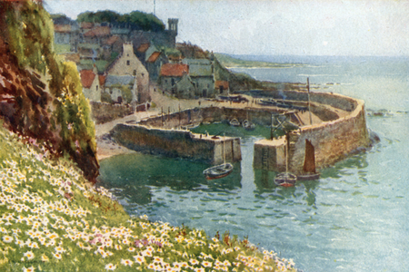 Crail Harbour (colour litho)